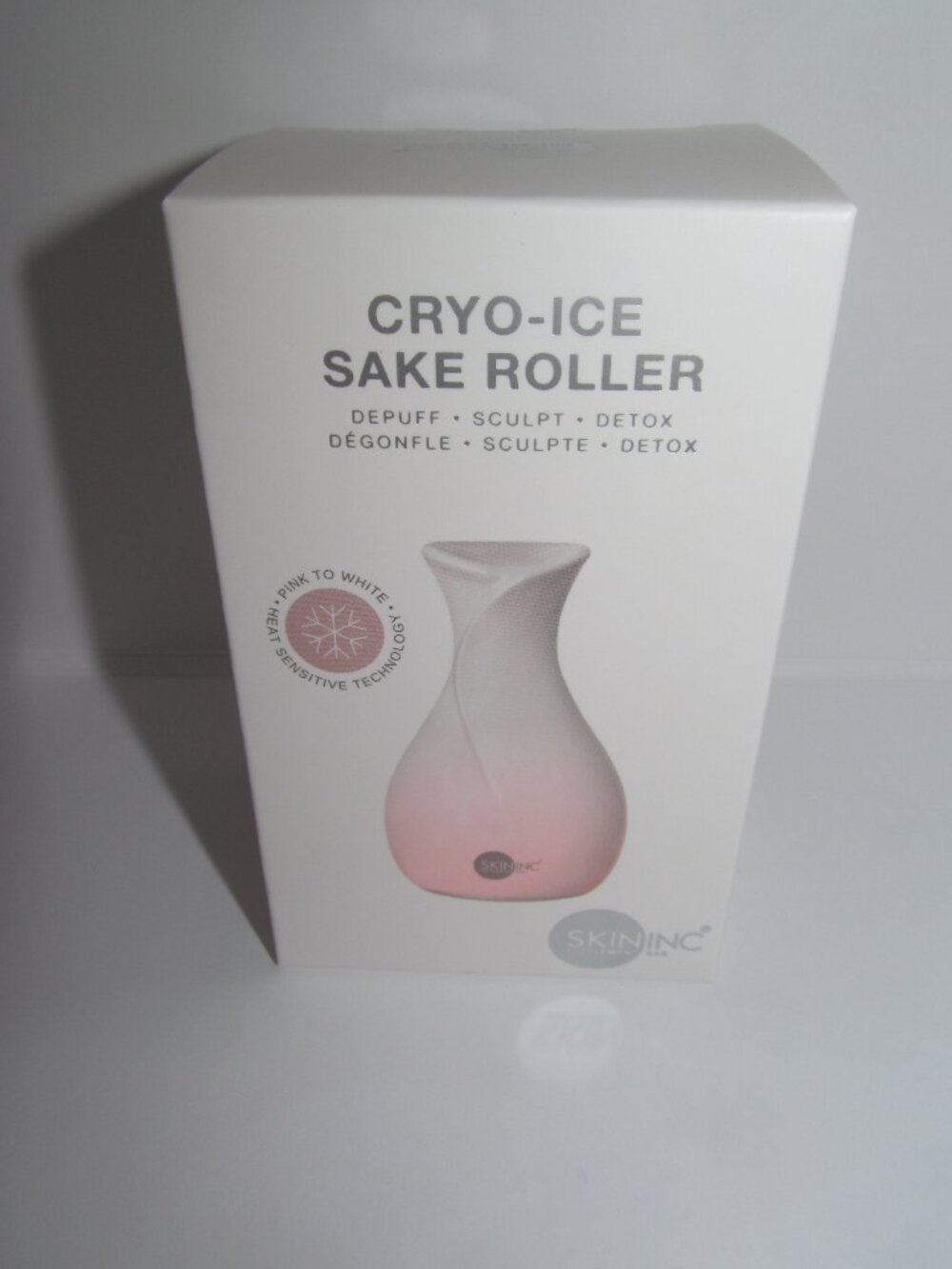 Skin Inc Cryo-Ice Sake Roller New In Box Pink to White Heat Sensitive Technology